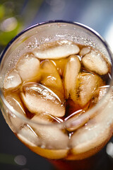  Ice cubes in cola beverage