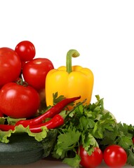 Bell pepper, tomatoes, lettuce and peppers