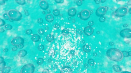 Abstract bokeh background of blue bubbles 3d render