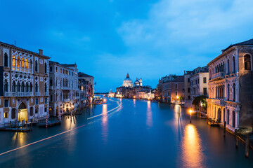 VENICE, ITALY. Venice city panoramic sunset view. Beautiful sunset view at Grand Canal.