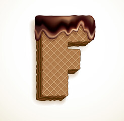 Vector set of stylized symbols wafers with cream inside