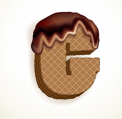 Vector set of stylized symbols wafers with cream inside