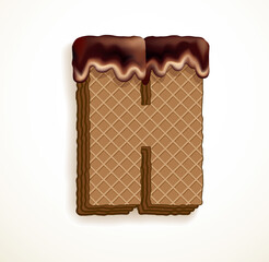 Vector set of stylized symbols wafers with cream inside