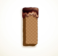 Vector set of stylized symbols wafers with cream inside