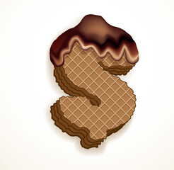 Vector set of stylized symbols wafers with cream inside