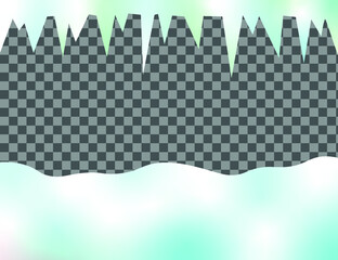 
Winter snow background. Ice icicles.