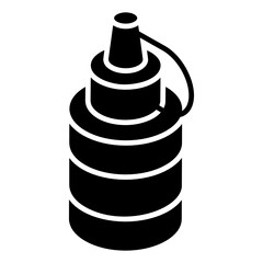 
Adhesive tool, glyph isometric icon of liquid glue 

