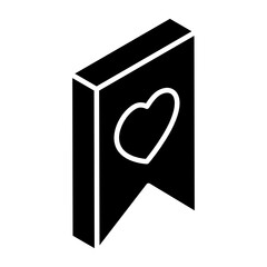 
Glyph isometric icon of favourite bookmark 
