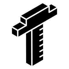 
Measuring ruler, t scale icon isometric design
