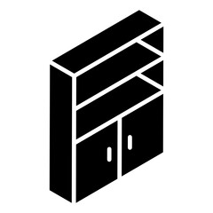 
Office cupboard racks to store files and other things, isometric icon of wooden cabinet 
