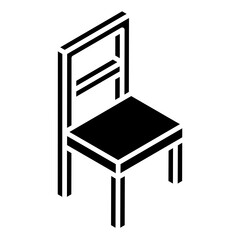 
School chair icon in modern glyph isometric style 
