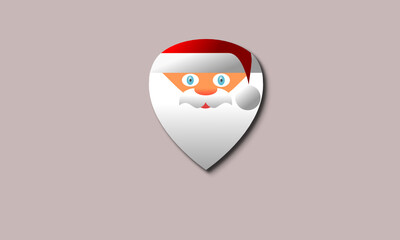 A guitar pick with a picture of Santa Claus