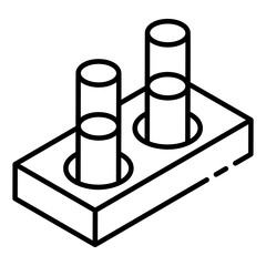 
Test tubes with chemical, glyph isometric icon
