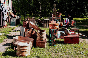 Flea market in Moscow, Russia.