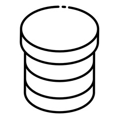 
Plastic jar icon of glyph isometric style, stationery container 
