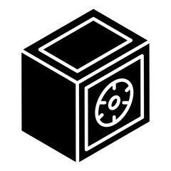 
Bank locker glyph isometric icon, safe box 
