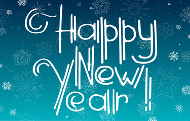 Fototapeta premium lettering Happy New Year on blue