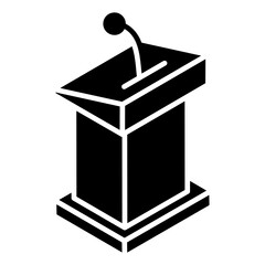 
Rostrum glyph isometric icon, speaking podium 
