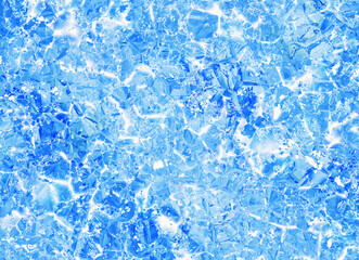 cracked thin layer of ice