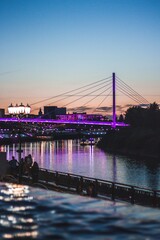 Night city bridge