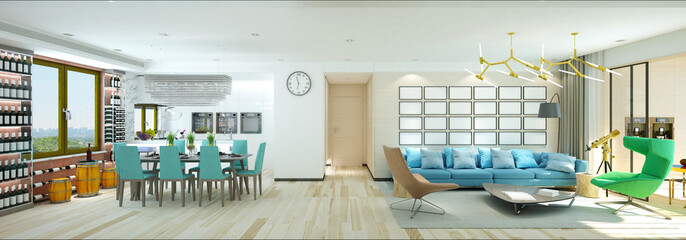 3d render of modern meeting room interior
