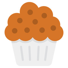 
Bakery food, muffin icon in flat style 
