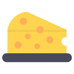 
A fat food vector, cheese slice in flat style 
