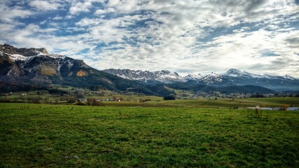 landscape with mountains and sky