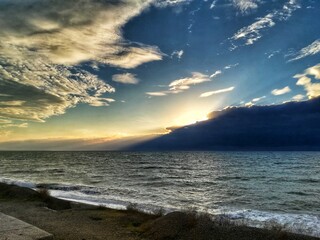 sunset over the sea