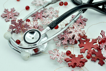 medical instruments and Christmas card