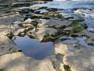 River at top of waterfall in yorkshire dales