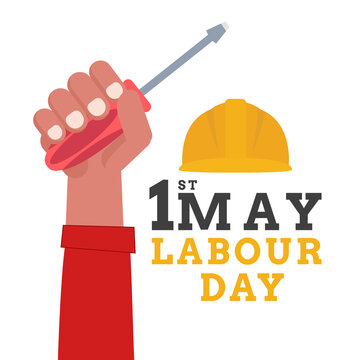 Labour day white picture mechanic worker - Vector