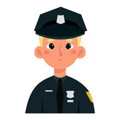 Isolated police old labour day icon- Vector