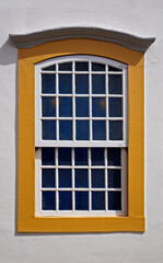 Colonial window in historical center, Sao Joao del Rei, Brazil