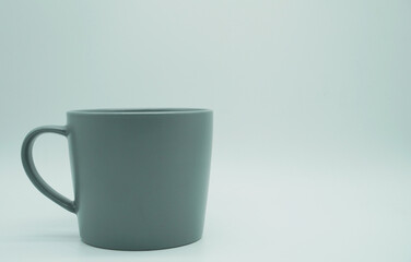 Grey coffee mug on white Background