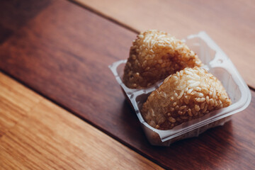 close-up fried rice ball(yaki onigiri) - Japanese food and culture