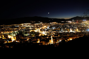 Fototapeta na wymiar Night view of Bilbao from a hill