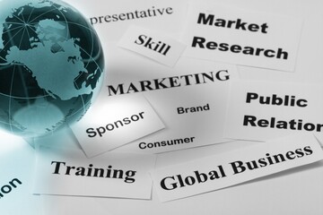 Glass Globe on Business Words