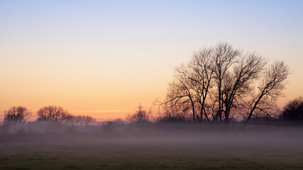 Fototapeta na wymiar Sunset in Mist