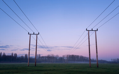 Power Lines at Sunset