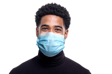 Beautiful person wearing a mouth mask