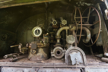 Fototapeta premium Abandoned fire truck in soviet ghost town Chernobyl-2