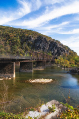 Fototapeta premium Old Railroad Bridge in Harpers Ferry 