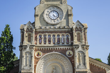 Neo-Gothic and Neo-Romanesque styles Saint Augustin's church laid in August 1864 by the Duke of Morn. Deauville, Normandy, France.