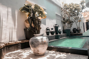 This photo was taken in a place with a very calm and tidy ambience