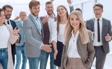 group of happy young like-minded people standing together.