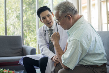 Senior man meets doctor Medical consultation