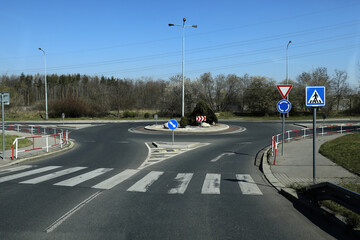 road transport, road junction with roundabout