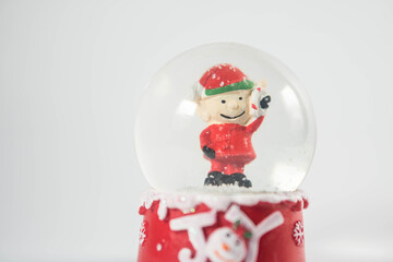 elf snow globe christmas close