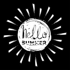 Abstract vector illustration with sun.